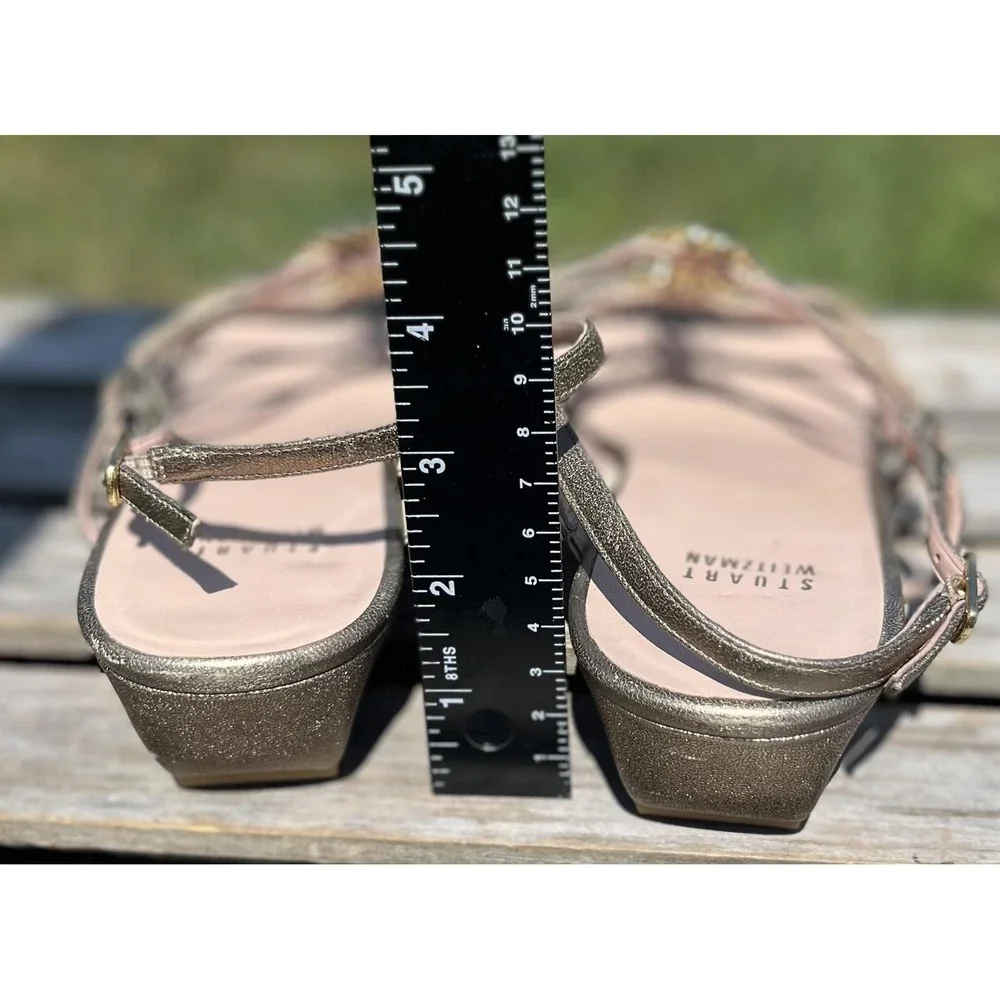 Stuart Weitzman Shoes Womens Size 10.5 M Strappy Glitter Slingback Sandals Dress
